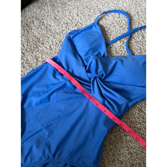 Aerie Braided One Piece Swimsuit Blue Criss Cross Sexy Cute Swimwear size S‎ - Picture 4 of 13